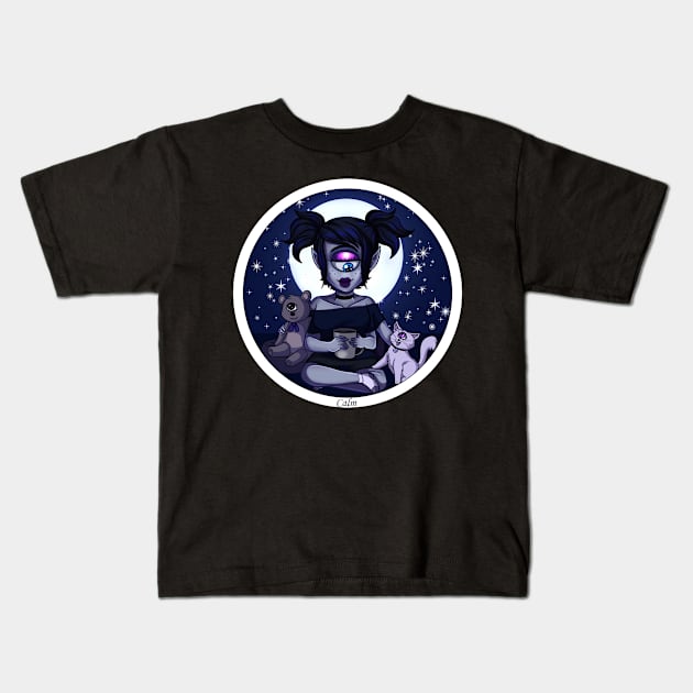 Calm and Collected Kids T-Shirt by Nado Hunter Art